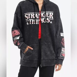 Stranger Things Black Graphic Poster Hoodie  Season 5